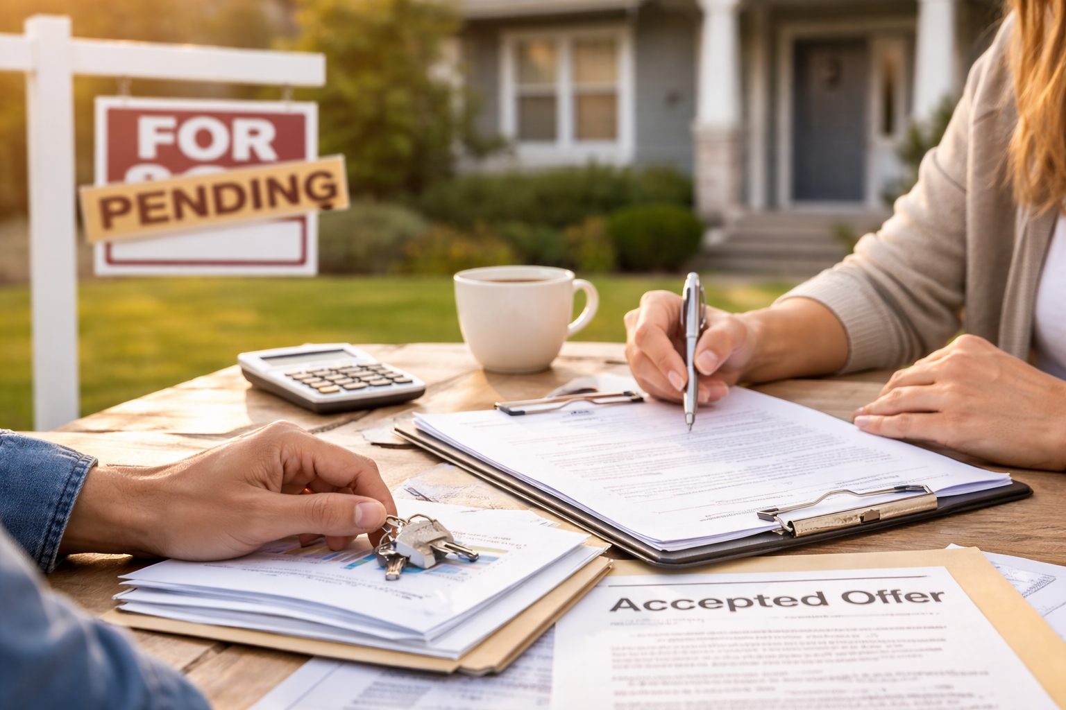 Accepted offer stage in a Michigan home sale, showing paperwork and next steps before closing