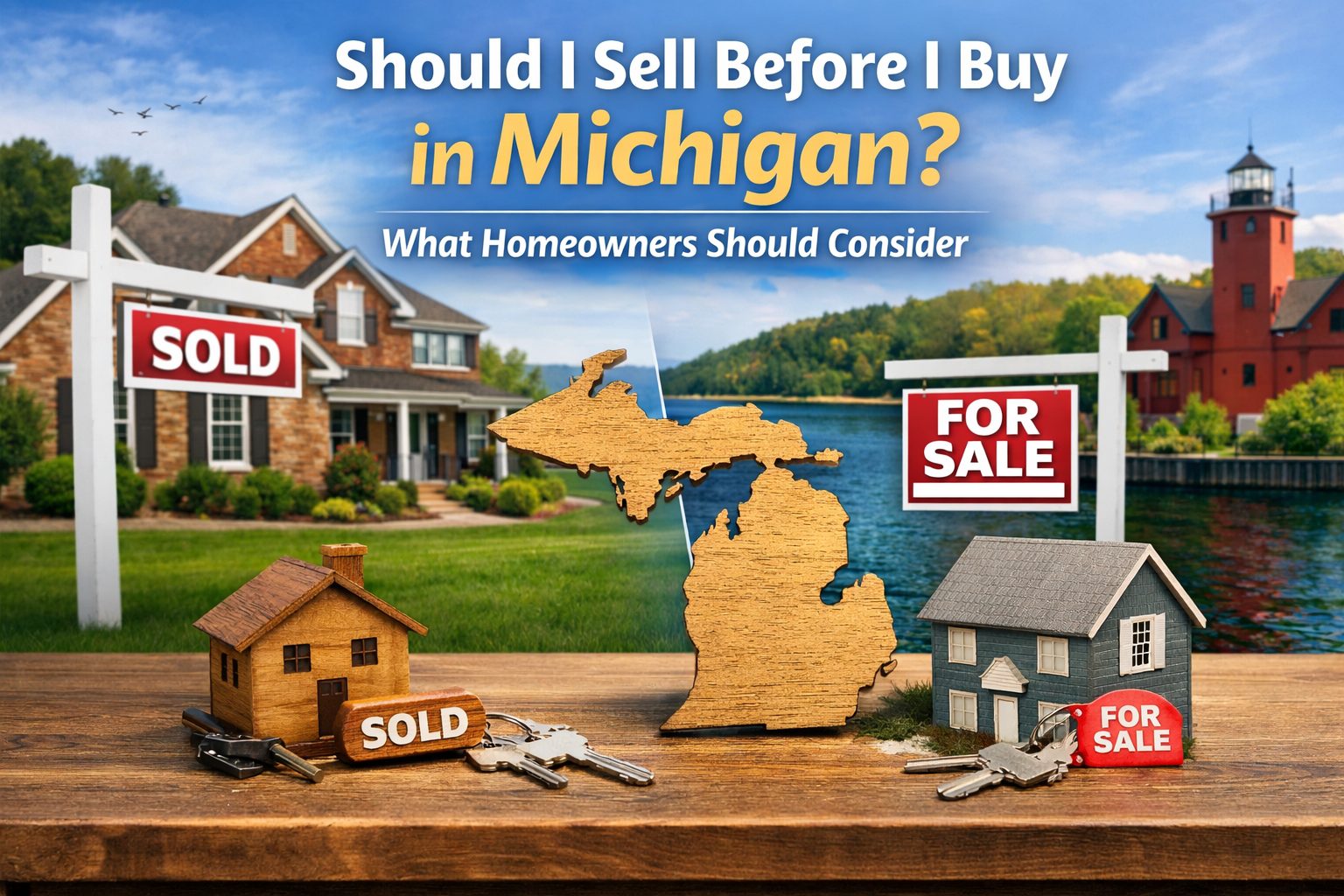 Michigan homeowner deciding whether to sell current home before buying next property